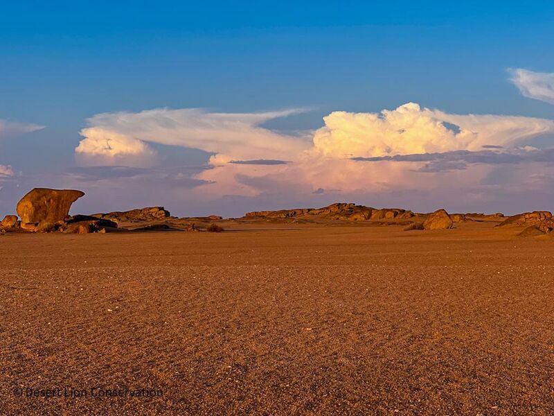 Rainclouds building over the Hunkap gravel plains